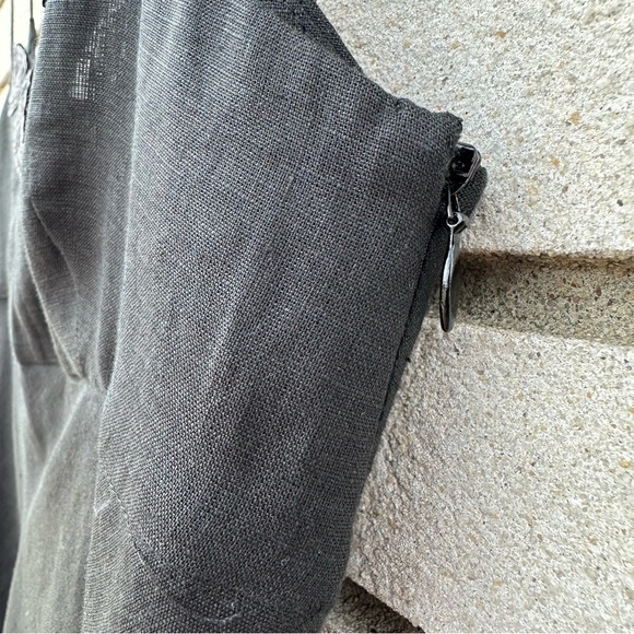 Agnona for Bergdorf Goodman Black Linen Slip Dress Sequin Neckline Made in Italy - Picture 11 of 11